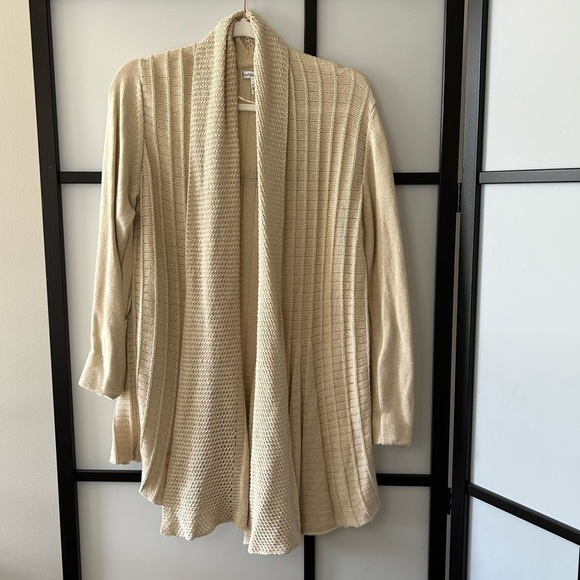 [M] Croft & Barrow Beige Coastal Long Sleeve Creme Knit Spring Cardigan - Picture 2 of 13